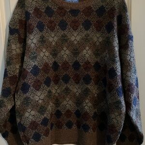 Vintage Men's Argyle Pattern Sweater